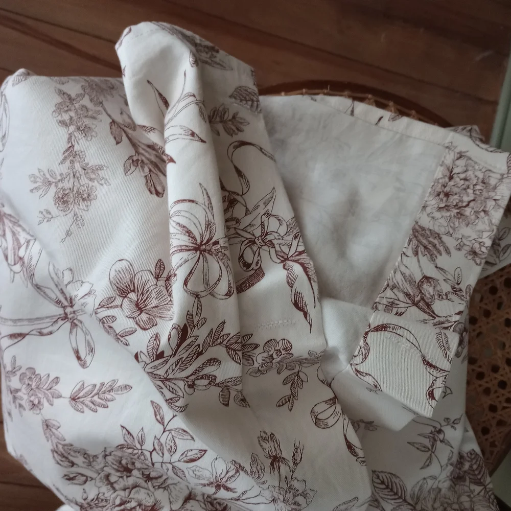 New! Cottage Core Cotton Shower Curtain